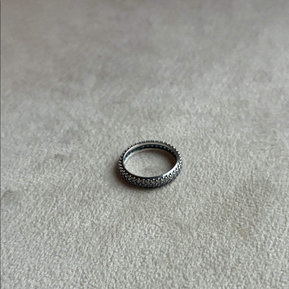 Pandora Silver Ring with Sparkling Accents